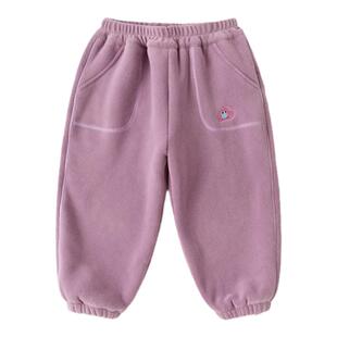 嘟嘟家儿童加绒裤子冬季男童休闲裤女童卡通长裤冬款宝宝运动裤潮