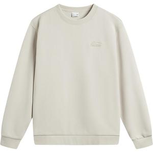 李宁加绒卫衣男秋冬长袖圆领上衣宽松情侣套头衫保暖针织运动服女