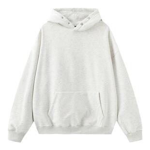 何洁同款 COLDSTONE秋冬加绒基础排扣纯色帽衫针织男女连帽卫衣