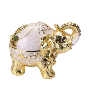带盖复古金属大象烟灰缸盒筒个性创意潮流装饰家用客厅办公室摆件