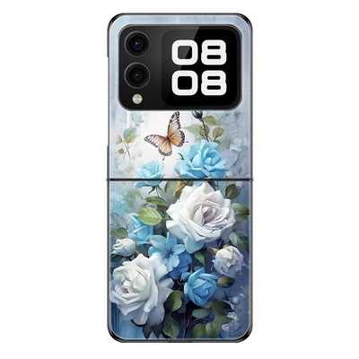 适用华为novaFlipS手机壳nova Flip S折叠屏新款防摔保护套玫瑰花蝴蝶个性小创意时尚高颜值网红轻奢硬壳女潮