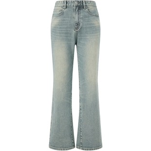 CHINISM丨重磅325g弹力微喇牛仔裤男秋季做旧水洗直筒男士裤子