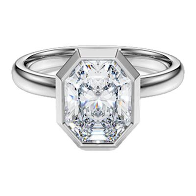 【38礼物】施华洛世奇Octagon培育钻石戒指配饰18K金（白色）