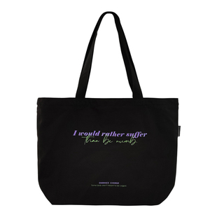 Holidaaays 原创单肩帆布包女大容量托特包黑色简约字母文艺ins风