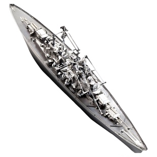 战列舰金属拼装模型手工DIY合金拼图积木摆件德国军舰玩具合金