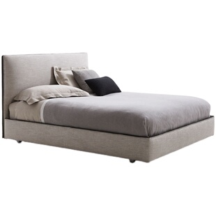 北欧布艺床现代简约1.2民宿1.5床儿童意式轻奢ins网红床科技布床