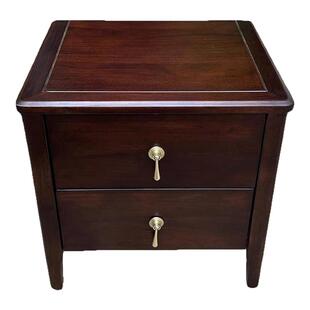 2025新中式乌金木床头柜实木轻奢高级感现代简约简易卧室两抽小型