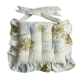 出口法国法式坐垫荷叶边布艺餐椅垫四季家用厚实办公久坐椅子垫