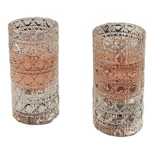 新款轻奢迷你玻璃小酒杯白酒杯套装浮雕小酒盅一口杯清酒烈酒杯