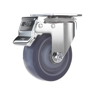 万向轮轮子静音橡胶轮6寸重型脚轮3寸轻型带刹车4寸定向手推车轮