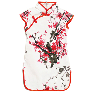 青花瓷连衣裙女童夏装儿童中式旗袍大小孩宝宝纯棉复古可爱中国风