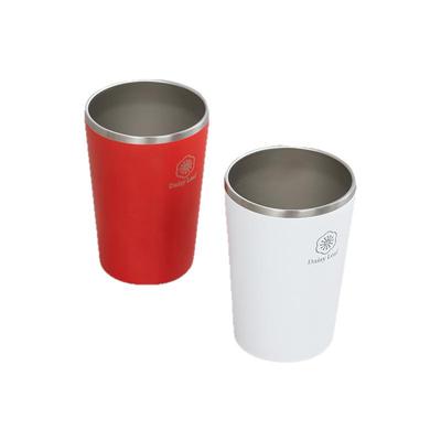 日式304不锈钢漱口杯牙缸红色轻奢高端漱口杯子家用口杯刷牙一对