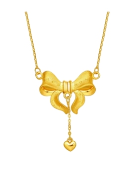 金包银在逃公主蝴蝶项链古法传承流苏蝴蝶结性感锁骨链吊坠送女友