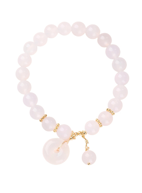 手工串珠白玛瑙平安扣手串