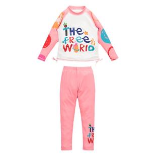 儿童泳衣女孩12岁多巴胺女宝游泳衣可爱长袖长裤速干防晒分体泳装