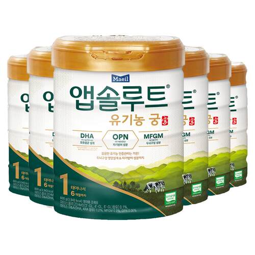 Maeil每日有机宫婴幼儿配方奶粉升级版1段800g*6罐装 6月以下宝宝
