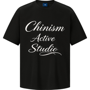 CHINISM「光盾凉感速干抗菌」CAS印花T恤男夏季宽松休闲短袖上衣