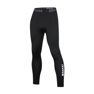 加绒保暖紧身裤男冬季滑雪运动速干压缩健身高弹田径训练打底长裤