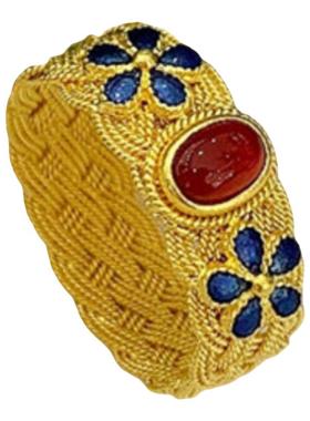 花丝龙凤华戒指 女纯银镀黄金色手工花丝珐琅指环新中式婚戒国风