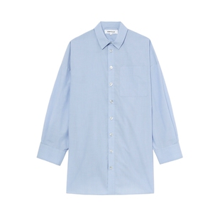 IT 日本ENFÖLD女装中长款长袖衬衫新款设计感背面不规则褶饰衬衣