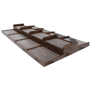 烘焙店木盒中岛柜整套陈列道具不锈钢面包托盘面包糕点低温陈列盘