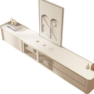 奶油风电视柜垫子桌垫高级感地柜台面保护垫餐边柜桌布鞋柜茶几垫