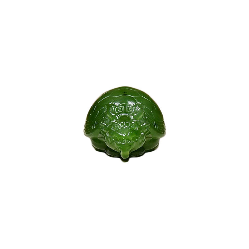 紫润轩和田玉碧玉招财龙龟俄料菠菜绿苏工长寿衣锦荣归挂件收藏级