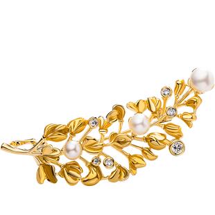 南珠宫珍珠胸针泰国金链花国礼胸针珍珠胸花送礼