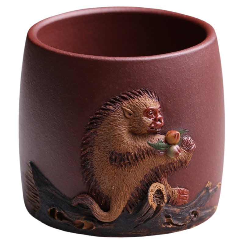紫砂杯主人杯徐海龙灵猴茶杯