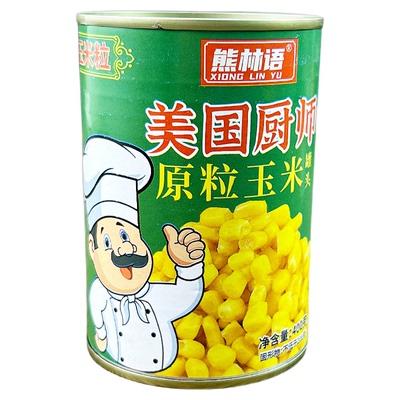 美国厨师甜玉米粒罐头整箱批发即食水果玉米商用烘培沙拉嫩玉米