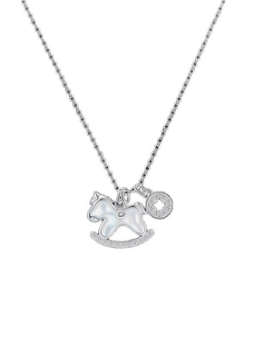 马上有钱纯银小马项链本命年女