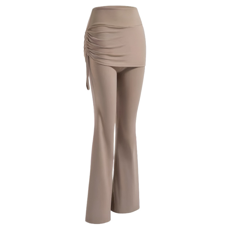 瑜伽裤假两件高腰提臀喇叭裙裤
