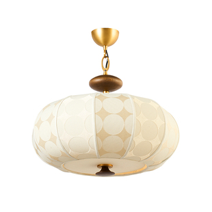 法式中古风主卧卧室灯吊灯主灯布艺餐厅灯美式复古房间吸顶灯灯具