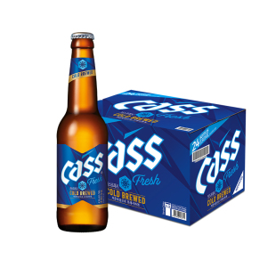 韩国原装进口啤酒cass凯狮啤酒原味330ml*24瓶装/箱●1箱包邮