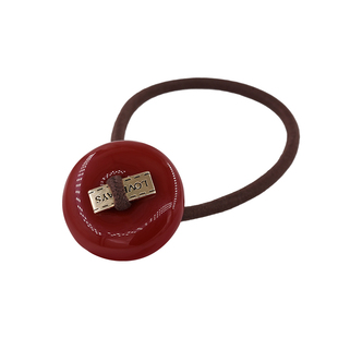 suzyacc kr红色亚克力圆形纽扣高弹力发绳2024年新款基础款皮筋女