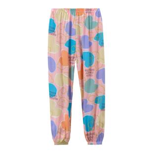 儿童防蚊裤夏季薄款男童棉绸裤子女童人造棉睡裤小男孩绵绸灯笼裤