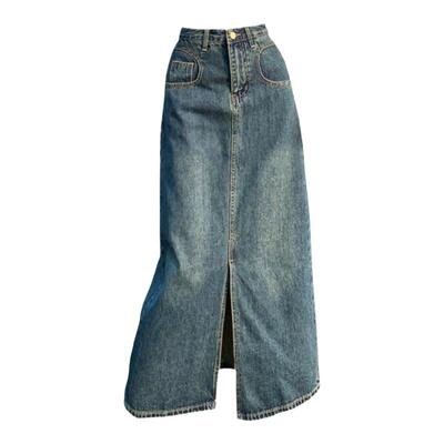 清仓秒杀~辣妹开叉牛仔半身裙