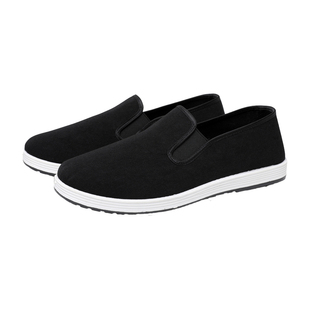 升级冬季老北京布鞋低帮加绒加厚防滑中老年防寒保暖工作棉鞋男款