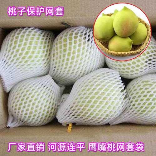 河源连平鹰嘴桃网套水果摩擦减震运输防护网果蔬套网袋保护防