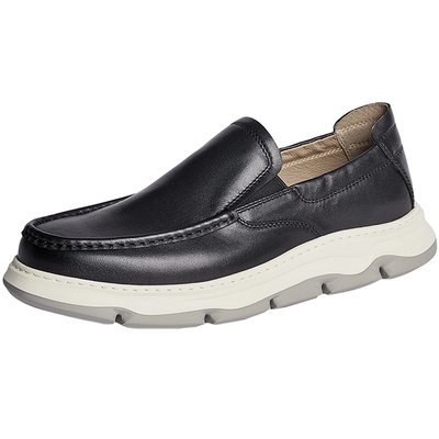 森达休闲皮鞋男秋季新款舒适一脚蹬厚底休闲鞋K1207CM4