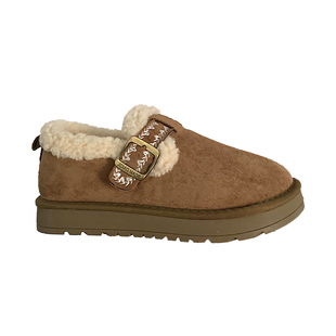 暖糯自留~复古厚底加绒全包勃肯鞋女冬韩版一脚蹬保暖棉鞋雪地靴