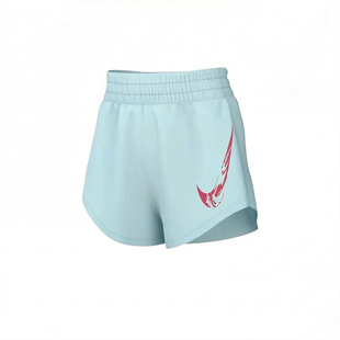 Nike 耐克女款田径印花防走光三分裤训练运动松紧短裤 FV6365-474