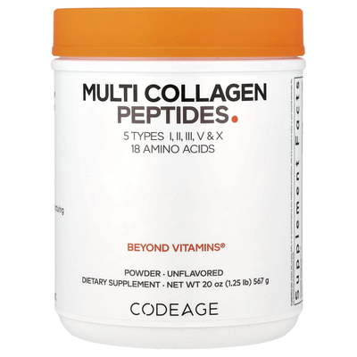 Codeage水解多胶原蛋白肽补水焕亮养发肤甲弹润呵护肌肤营养补充