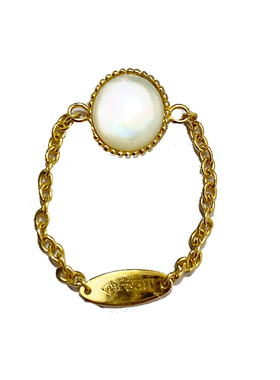 ins叠搭罗盘贝母软链戒指