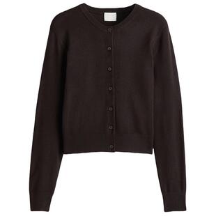 HM女装毛针织衫春季慵懒打底衫短款开衫薄款外套0579541