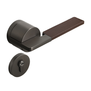 德国KABO皮革门锁室内卧室门把手黑灰色北欧静音磁吸后现代房门锁