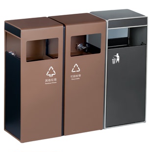 户外不锈钢垃圾桶商用分类酒店大堂立式吸烟区庭院室外果皮箱定制
