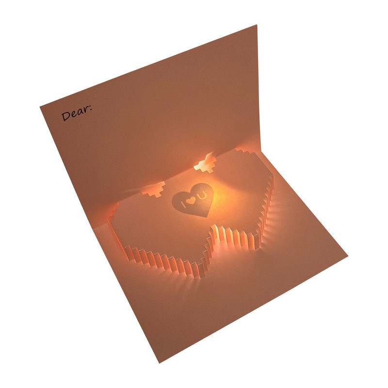 3d立体爱心生日贺卡高级感录音