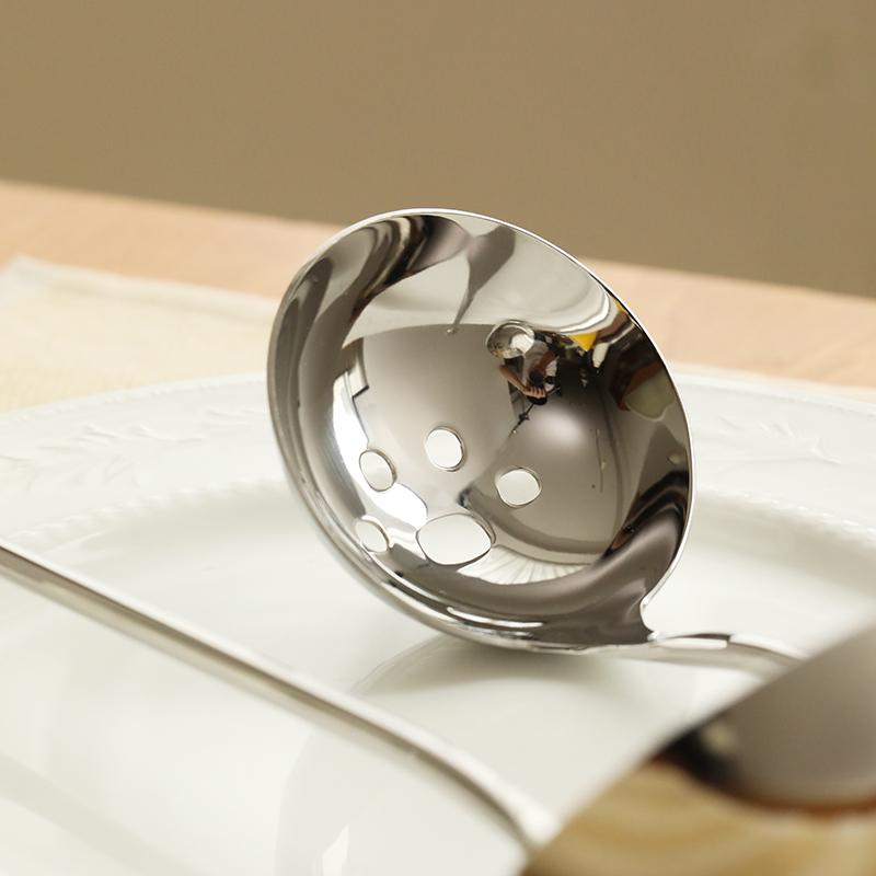 蓝莲花304不锈钢汤勺家用厨房漏勺大号盛汤粥勺子长柄火锅勺套装