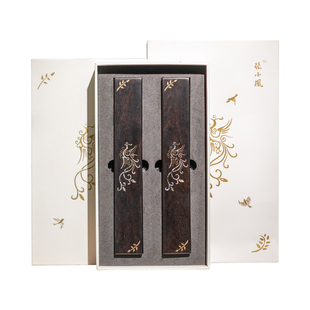 张小凤梧凤之鸣实木镇纸镇尺压书毛笔文房四宝书法国画纸镇檀木螺钿高级礼盒中式礼物高端摆件创意专用高颜值